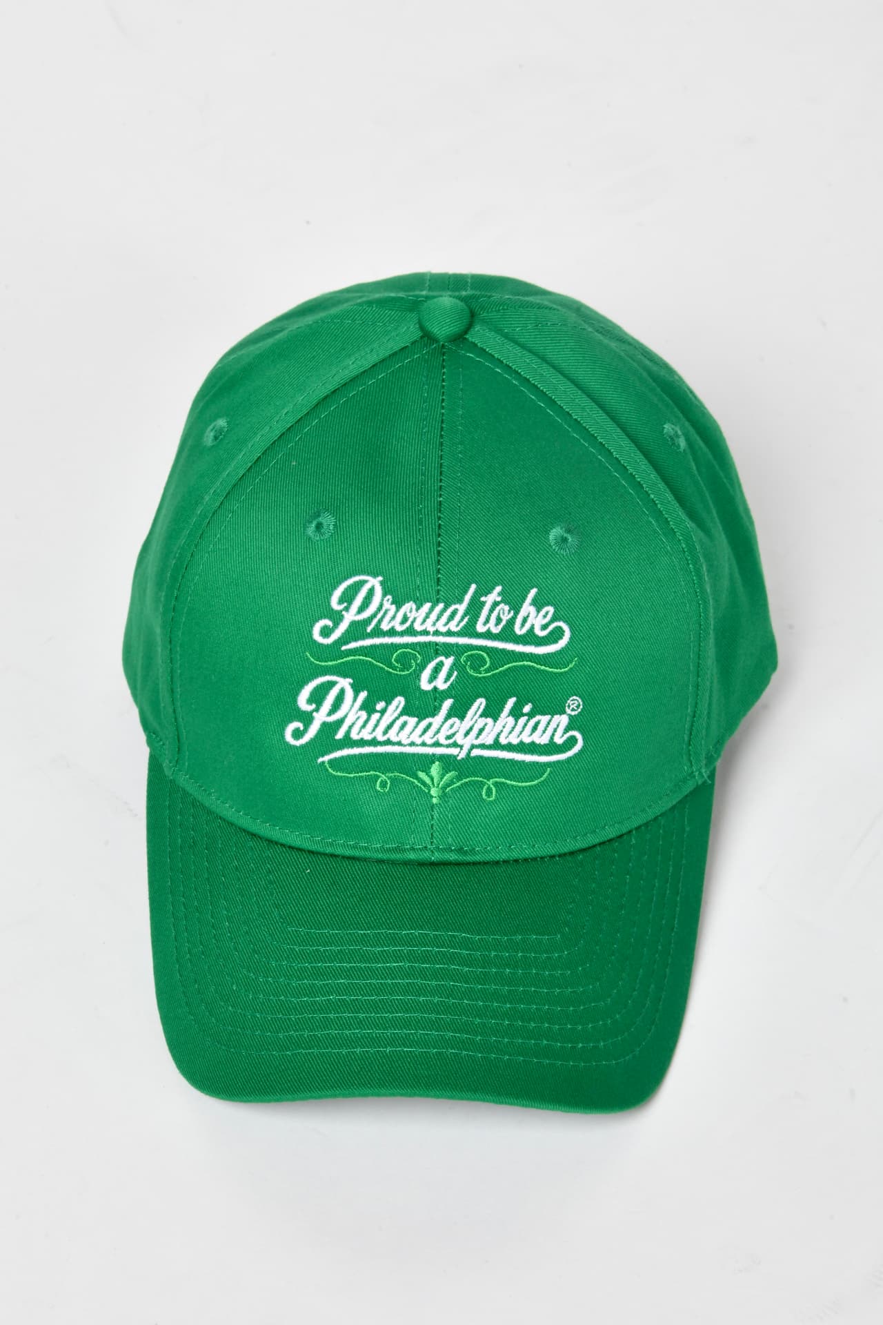 Philly Trucker Hat — embroidered logo, front view